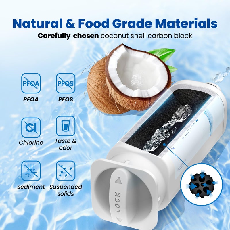 Waterspecialist فلتر مياه ثلاجة بديل Waterspecialist DA97-17376B لـ Samsung HAF-QIN/EXP، HAF-QIN، DA97-08006C، RF28R7351SG، RF23M8070SR، RF23M8070SG، RF23M8090SG، RF28R7201SR (عبوة من 4)  - Image 4